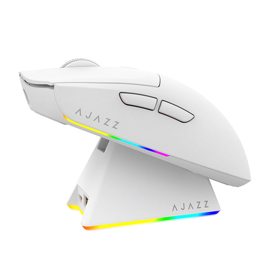 Tri-mode wireless mouse with 12000 DPI and charging base