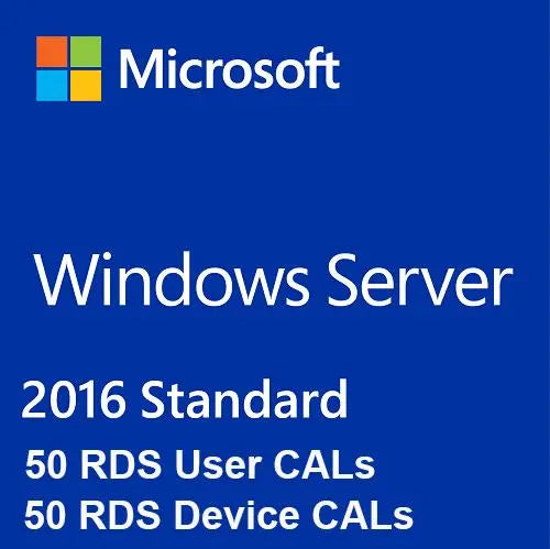 Windows Server 2016 Standard + 50 RDS User CALs + 50 RDS Device CALs
