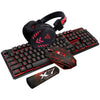 4Pcs/Set Illuminated Wired USB Keyboard + Gaming Mouse + Mouse Pad + Backlight Headset