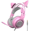 Limited Edition Pink Cat Ear Over-ear Wired Gaming Headset with Microphone For PS4 Xbox