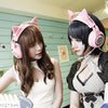 Limited Edition Pink Cat Ear Over-ear Wired Gaming Headset with Microphone For PS4 Xbox