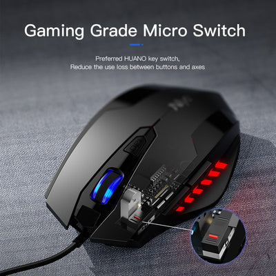 6 Buttons Professional LED USB Wired Gaming Optical Mouse Adjustable 2400DPI
